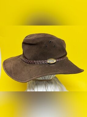 Jacaru Wallaroo 1007 Brown Suede Australian Outback Hat Size Large